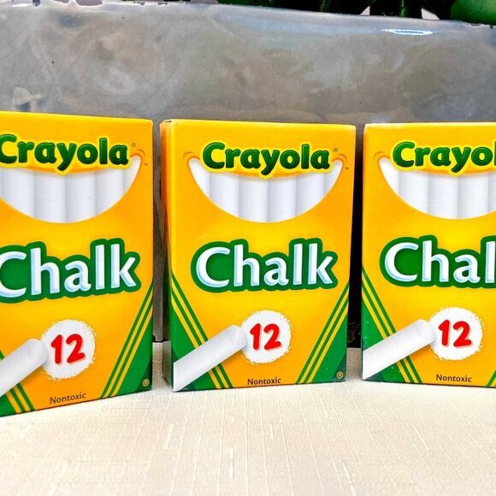 Crayola White Chalk (12 ct box) - 3 Box Bundle. Total of 36!
